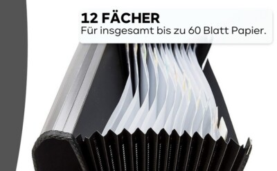 Informationsmappe DIN A4 Mit 12 Fächern - Kunstleder Mappe MJ-Design Germany