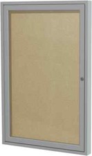 Ghent 36"x24" 1-Door Outdoor Enclosed Aluminum Bulletin Board, Shatter Resistant