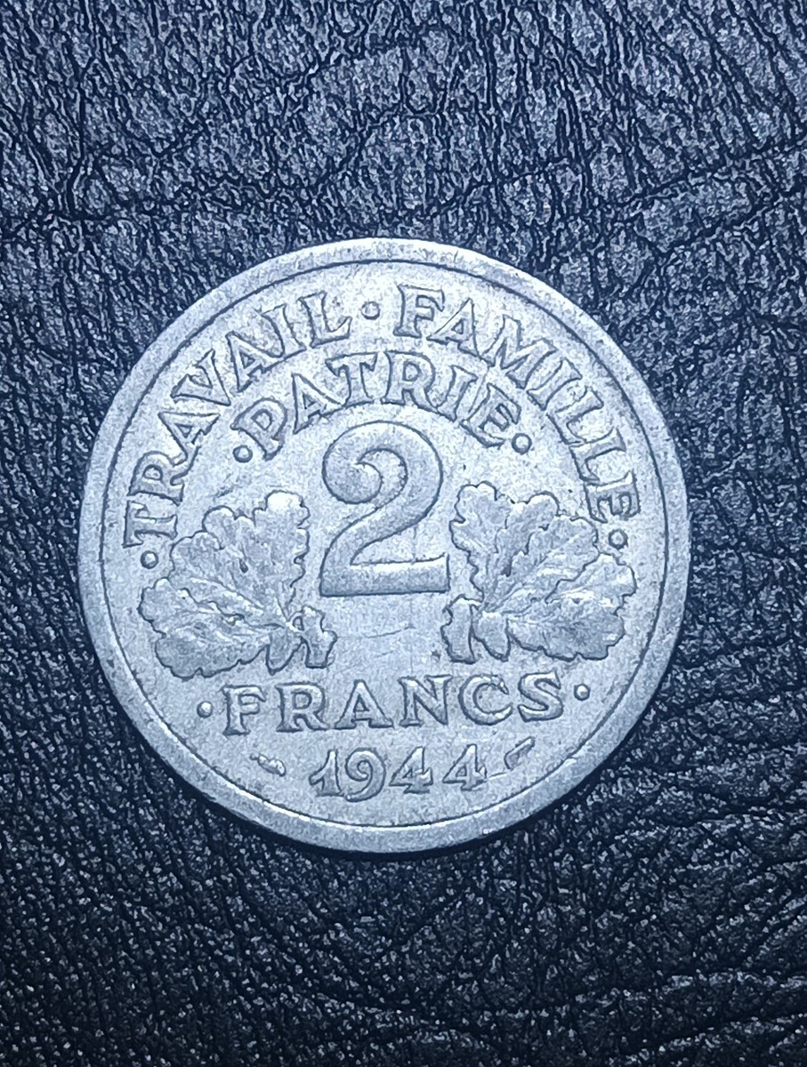 1944-B France 2 Francs - Vichy French State - KM#904.2 - Beaumont