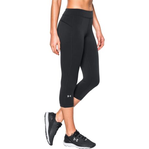 Under Armour Womens HeatGear 3/4 Tights Black Gym Running Sports Training  Capri | eBay