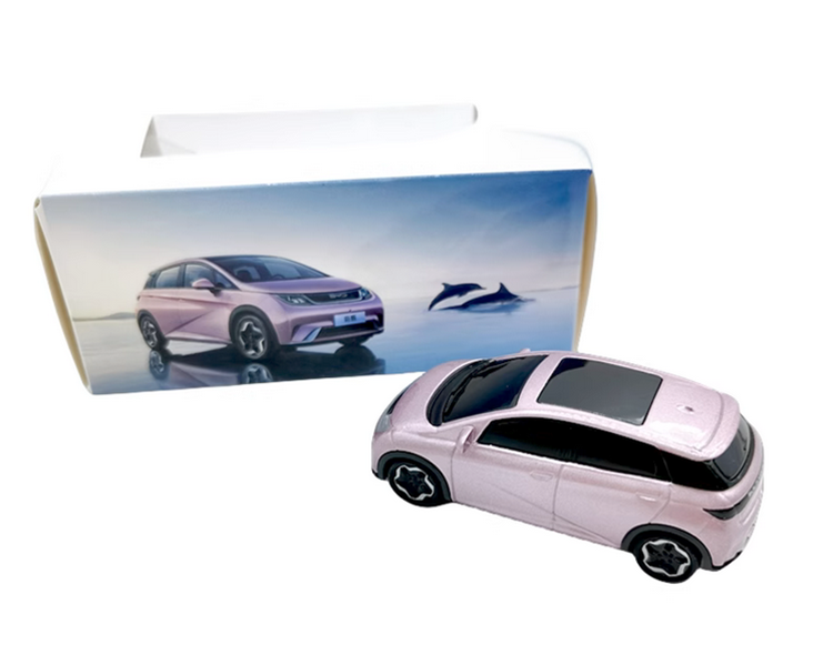 Original Factory 1/64 Scale BYD Dolphin EV Pink Color Diecast