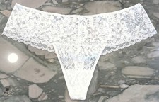 Victoria Secret Dream Angels Wings Rhinestone Hipster Thong - Coconut White - XL