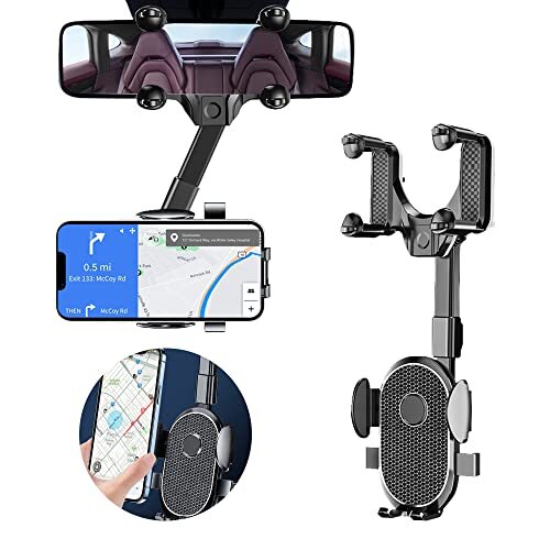 Universal Auto Handyhalter Einziehbarer Rückspiegel - Bild 1 von 11