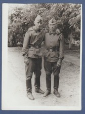Handsome Guys Hugging, Attractive Young Men Male Soldiers Soviet Vintage Photo