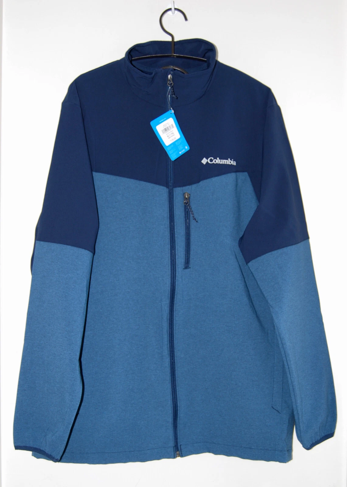 NWT Columbia Men's Big & Tall 2-Tone Blue Tieton Trail Softshell Jacket XL Tall