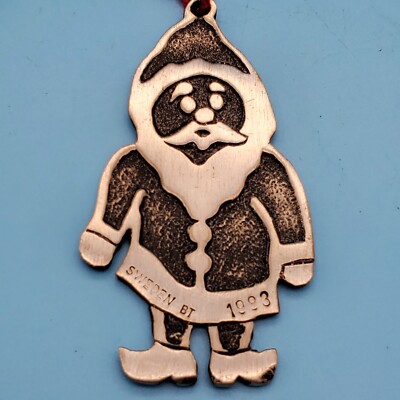 Pewter Borje Tennung BT Sweden Santa In Clogs 1993 Christmas Ornament 2 3/8'' H