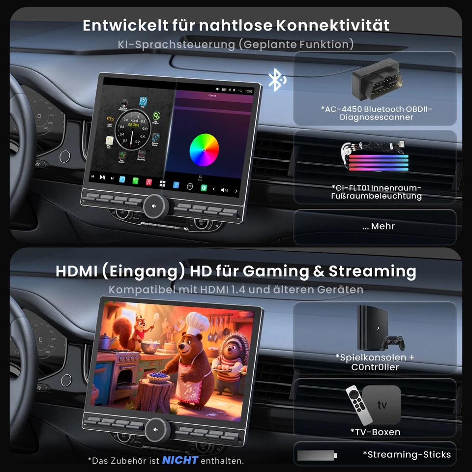 12.95'' ATOTO X10 Android Autoradio mit 1& Doppel-DIN mit Taste Display Chat GPT - Bild 3 von 4