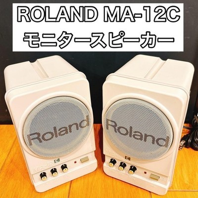 Roland MA-12C Powered Stereo Micro Monitor Speakers Pair Tested Working 248