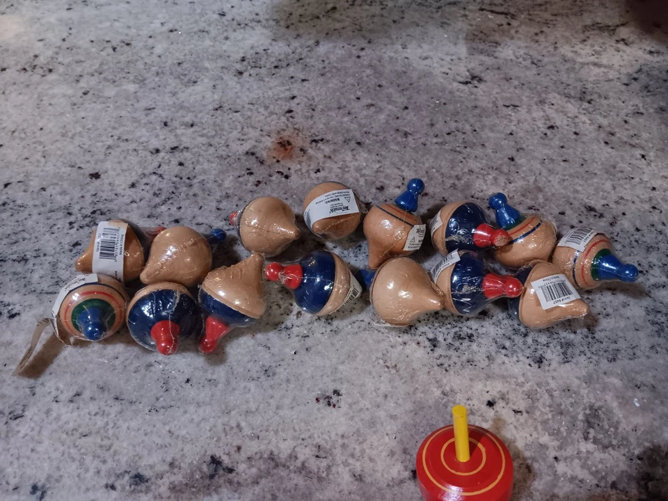 20 hilanderos de madera de juguete vintage - NUEVO stock antiguo Y2K  Foto 4 de 4