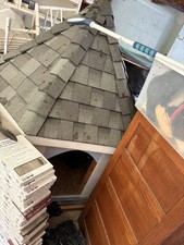 Large Wooden Outdoor Dog House with Removable Roof, Shingled Roof, 48" Wide