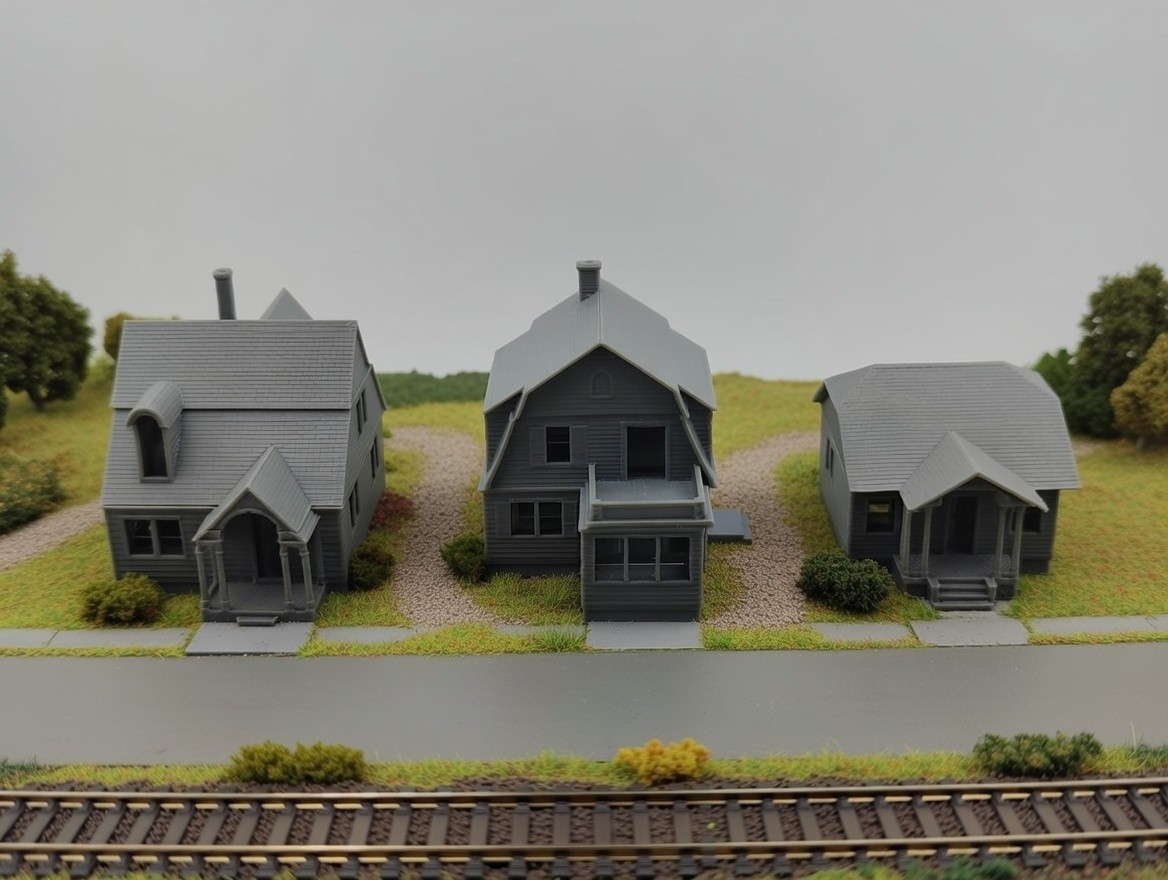 3-Pack N-Scale Sears Rodessa, Lorain, Purita  Home - 1:160 Scale Building House