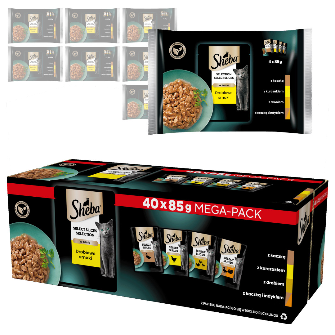 Sheba Portionsbeutel 72 x 85 g - Selection in Sauce Geflügel Variation Katzenfutter Nass - Image 2