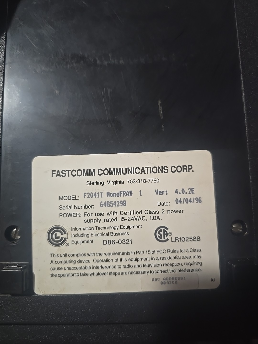 Fastcomm Communications Corp Model F2041I
