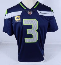New Mens Seattle Seahawks Russell Wilson #3 Blue Limited Jersey C Pth Nike NWT L