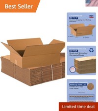 Durable 20"L x 14"W x 4"H Medium Shipping Boxes - 25-Pack for Moving  Mailing