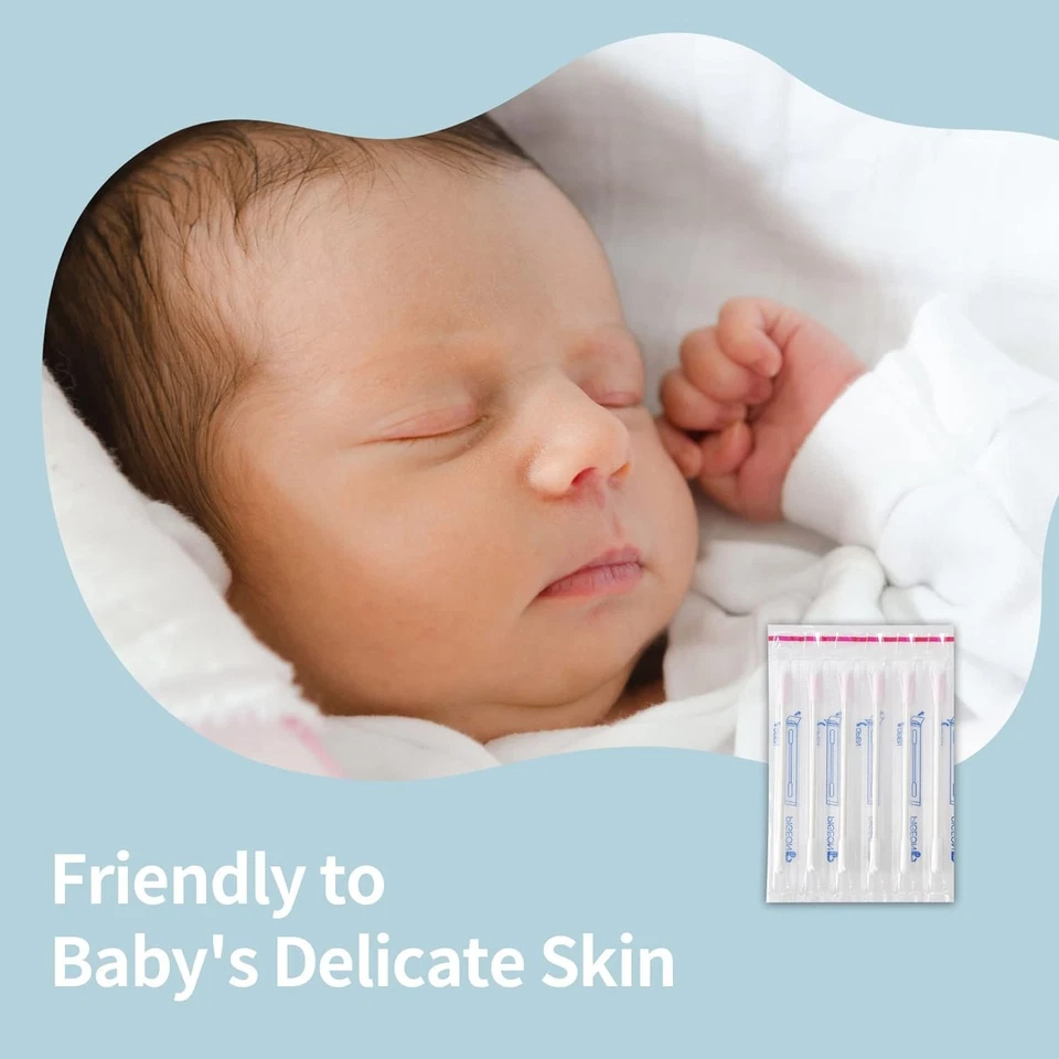 Hisopo de algodón para bebé paloma, que contiene material adhesivo para una fácil limpieza 100 piezas Foto 3 de 4