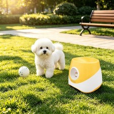 Automatic Ball Launcher for Dogs with 6 ETPU Balls 3 Adjustable Distance 19-45ft