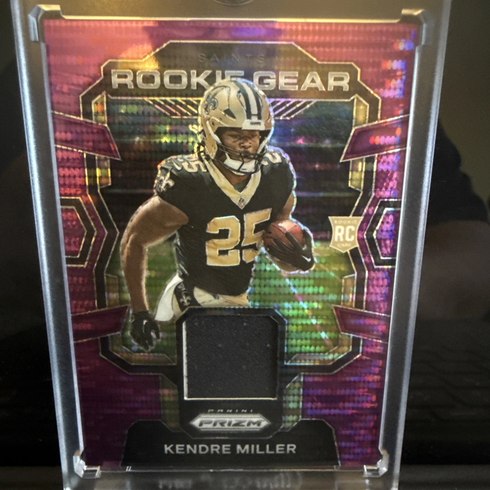 Kendre Miller Panini Prizm Rookie Gear #RGKM Purple Pulsar