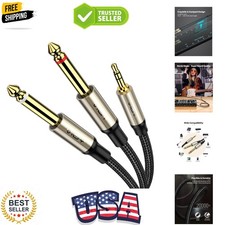 3.5 mm to 6.35 mm 1/4 Audio Cable 6 ft/2 m, 3.5 mm 1/8'' TRS to Dual 6.35 mm ...