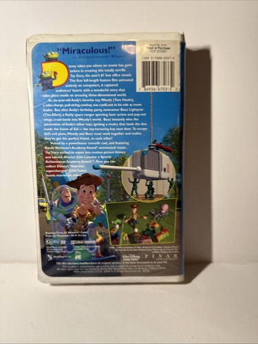 Toy Story VHS 1995 Disney Pixar Original Movie Animation Classic VTG Clamshell - Picture 3 of 5