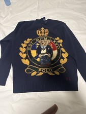 Polo Ralph Lauren Polo Bear Knit Sweater Crest Size Large Rare
