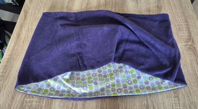 Loop selbstgenäht, eine Seite Lila, andere Seite Apfelmuster