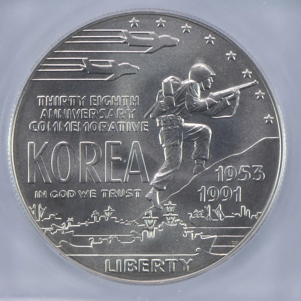 1991-D Korea Commemorative Silver Dollar MS70 ICG *6261 - Image 3 of 4