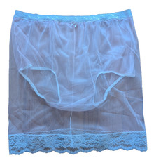 PINK Sheer Nylon SLIP  PANTY COMBO Men  Women 38-50" Waist Slip Length 22"