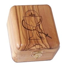 First Communion Box - Rosary Box - Bethlehem Olive Wood Communion By Laser 