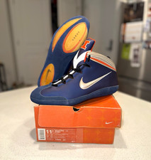 2000 Nike Original Kolat Wrestling Shoes Sample Illinois Size 11.5 Navy/Orange
