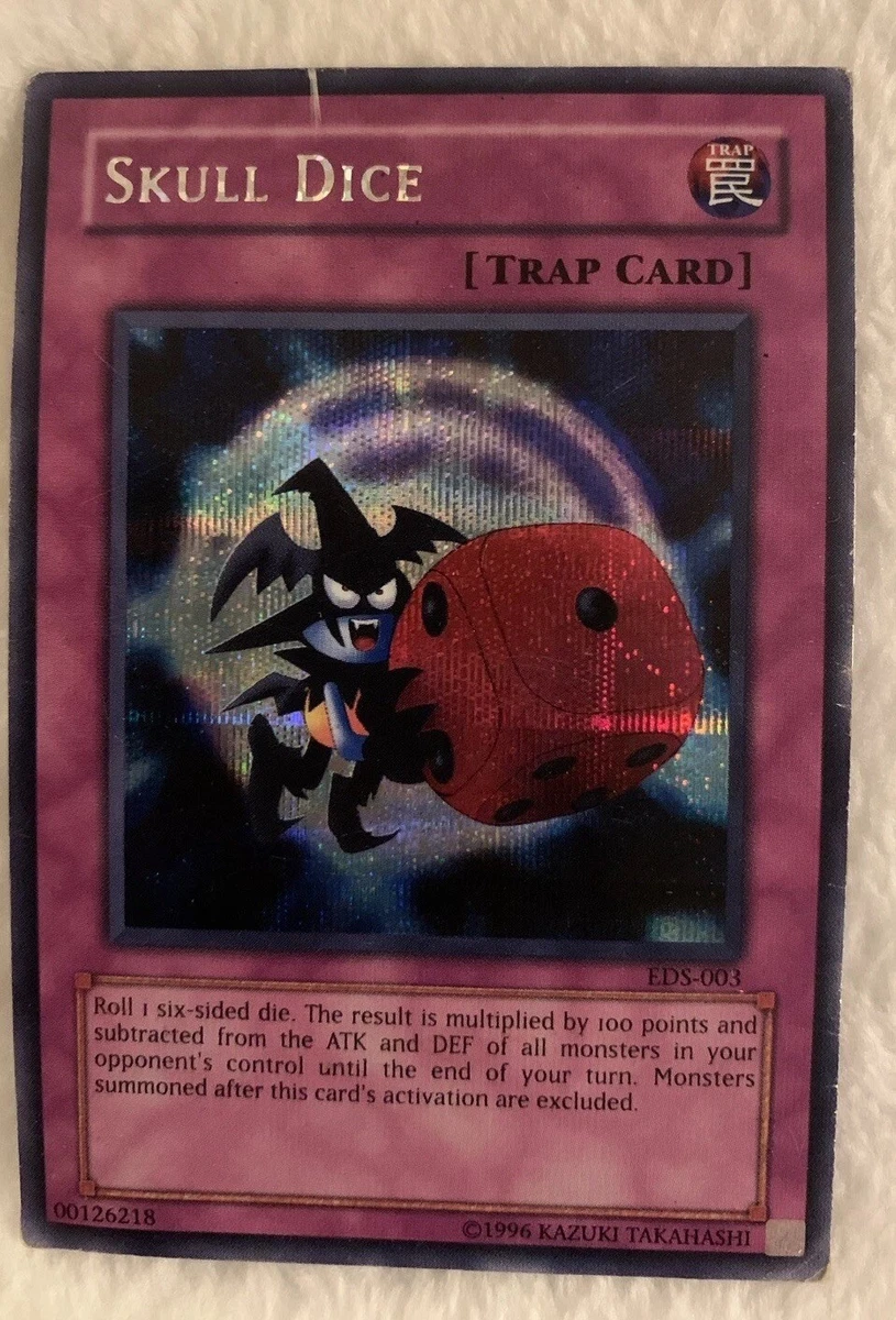yugioh card skull dice Yu-Gi-Oh! Skull Dice EDS-003 Prismatic Secret Rare Heavy played  Card  Empire