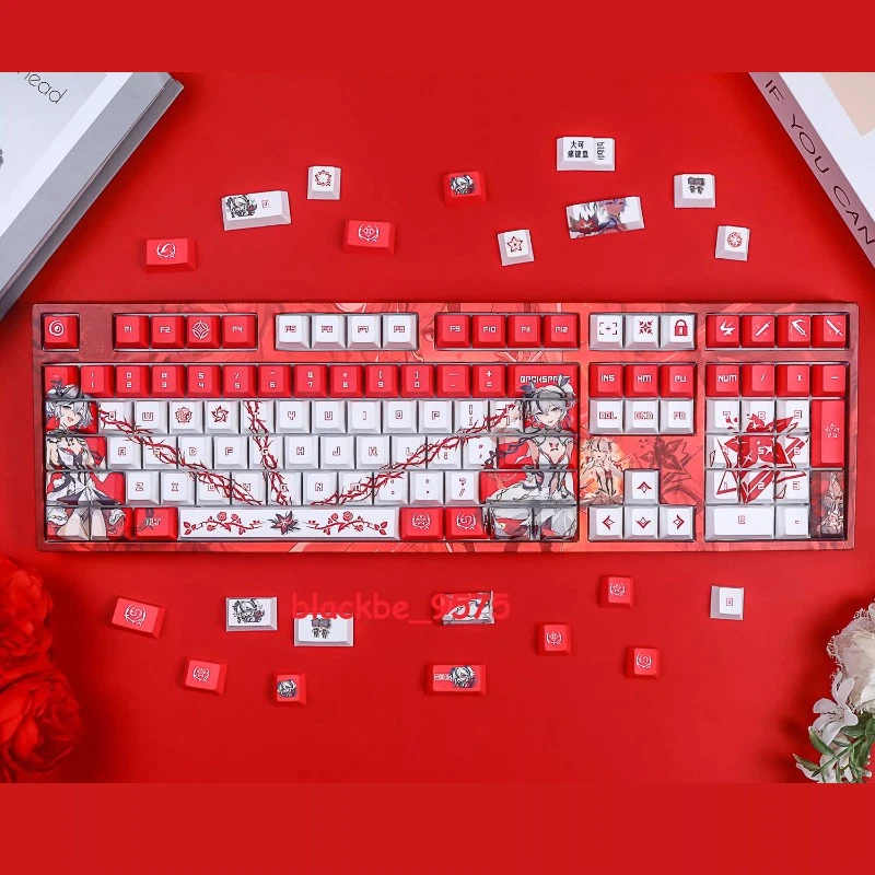 Anime Game Camellya PBT Key Caps Keycaps for MX Mechanical Keyboard Accessories - Image 2 of 4