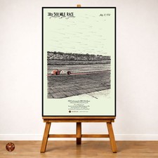 1954 Indianapolis Fine Art Print - Bill Vukovich Indy 500 Roadster Wall Poster
