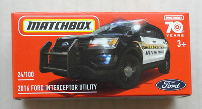 Matchbox Power Grabs 2016 Ford Interceptor Utility schwarz/weiß Sheriff OVP ´16