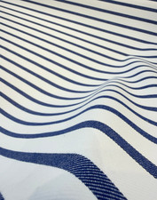 Sunbrella Strickland Cobalt Blue Stripe Outdoor Upholstery Fabric By the yard