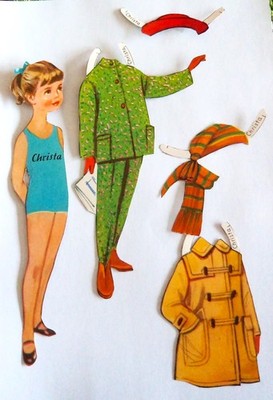 Anziehpuppe Papierpuppe Paper Doll .. Christa      ...