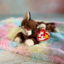 🐱 Pounce the Brown Cat 🐱 | Ty Beanie Baby |  Tie Dyed | Birthday August 28