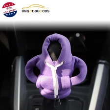 1PC Car Gear Shift Cover Mini Hoodie Car Gear Shift Knob Cover Trim Shirt Purple