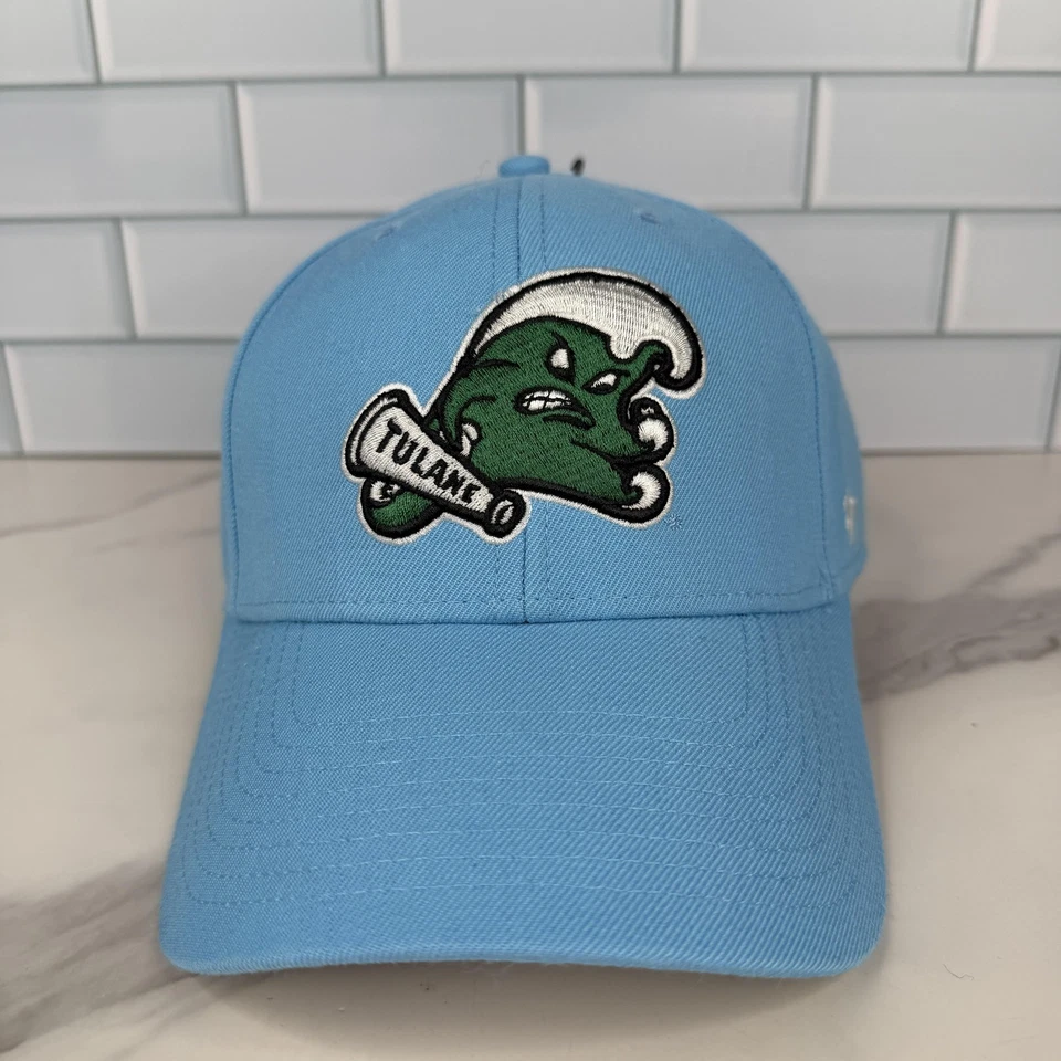 Gorra de fútbol americano Tulane verde ondulada con correa trasera para hombre talla única azul NCAA College 47 Foto 2 de 4