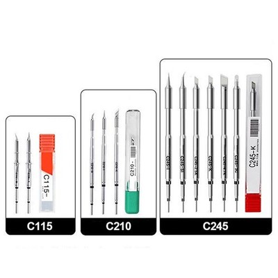 Copper Soldering Iron Tip Replacements for C210 C245 and C115 Series Stations