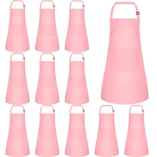 12 Pack Kids Apron Bulk with 2 Pockets Adjustable Chef Art Apron Kids Paintin...