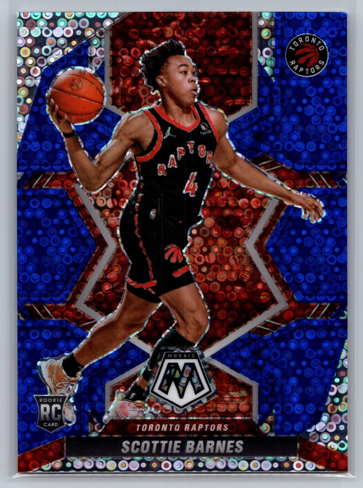2021 Panini Mosaic #207 Scottie Barnes Rookie RC Fast Break Blue #60/85