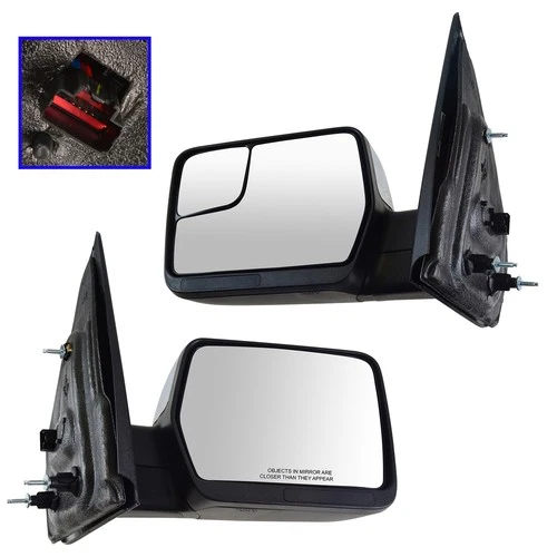 Door Mirror Set-Power with Amber Reflector Chrome 2 Piece Mirror Set fits F-150