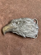 Siskiyou Eagle Head Pewter Western Style Belt Buckle 1989