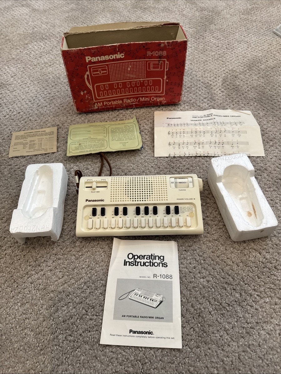 Ntional 松下電器 R-1088 オルガン ラジオ ポータブル AMラジオ National Panasonic R-1088 Organ AM Radio W/ BOX Organ Works
