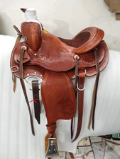 Horse Wade Tree Beautiful Leather Western Saddle 15".
