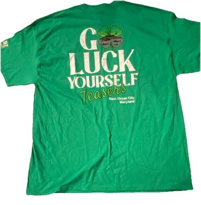 Teasers Bar Go Luck Yourself St Patrick s Day 2XL XXL T-Shirt West Ocean City MD