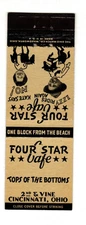 FOUR STAR CAFE matchbook matchcover - CINCINNATI, OHIO