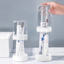 1 Pack Toothbrush Holder with Cover/Cup, Adujustable Height Electric Toothbru...