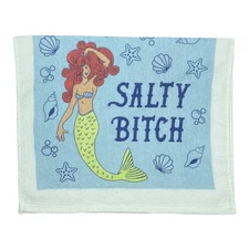 Salty Bitch Funny Mermaid Sea Creature Tea Towel